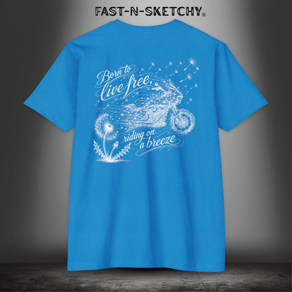 Dandelion: Born To Live Free, Riding on a Breeze - Biker Edition Premium Fitted Tee