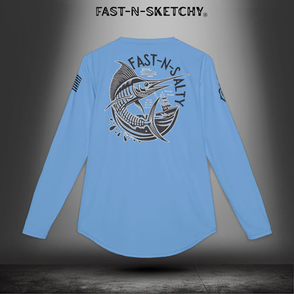 Copy of Fast-N-Salty UV Protection Long Sleeve Shirt - (Light Blue) Perfect for Outdoor Adventures and Fishing