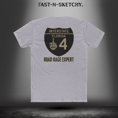 I-4 Road Rage Expert Florida (Black Sign) Premium Fitted Tee: Biker Edition Relaxed Classic Tee