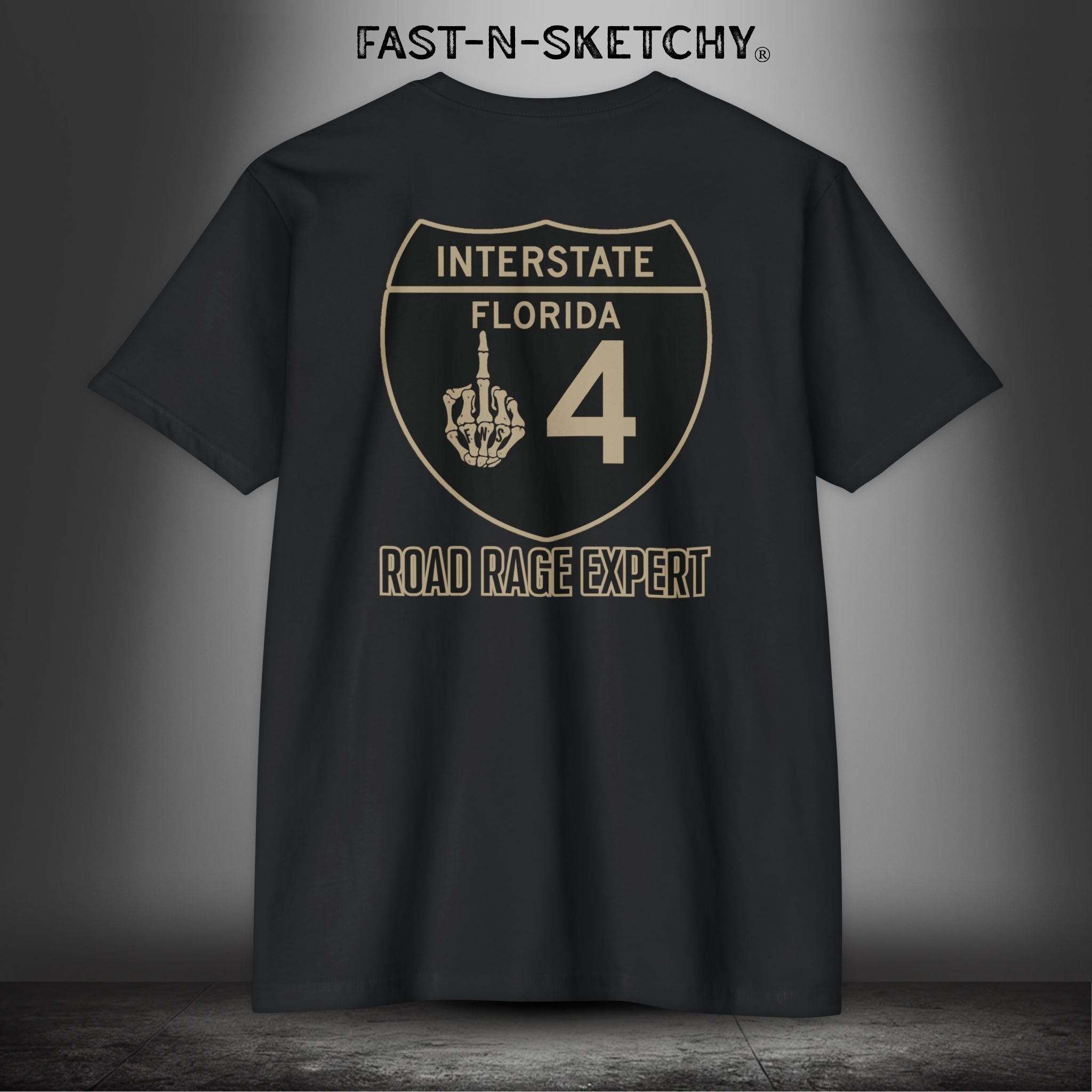 I-4 Road Rage Expert Florida T-Shirt (Black Sign)