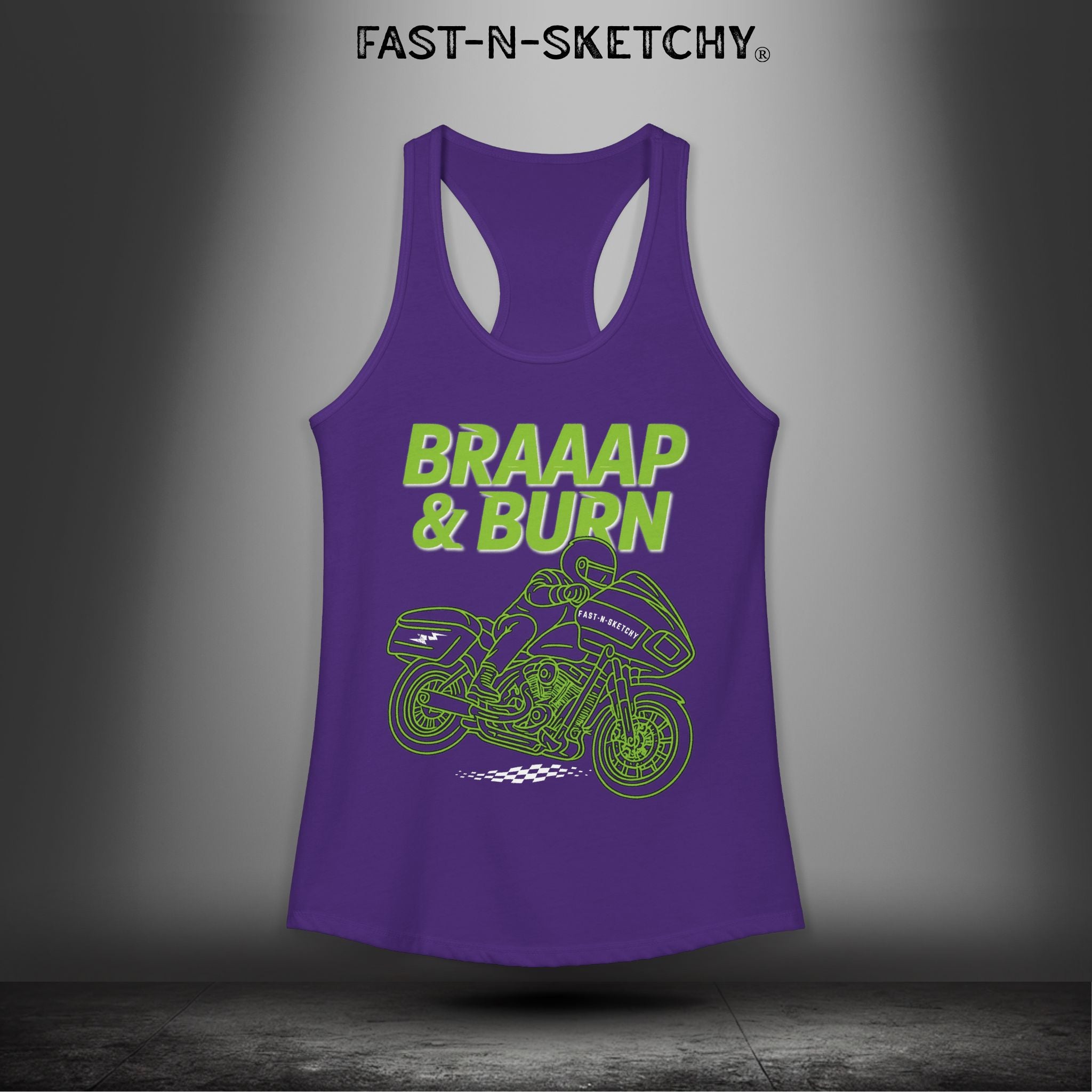 BRAAAP & BURN: Bagger Racing Biker Edition Razorback Tank