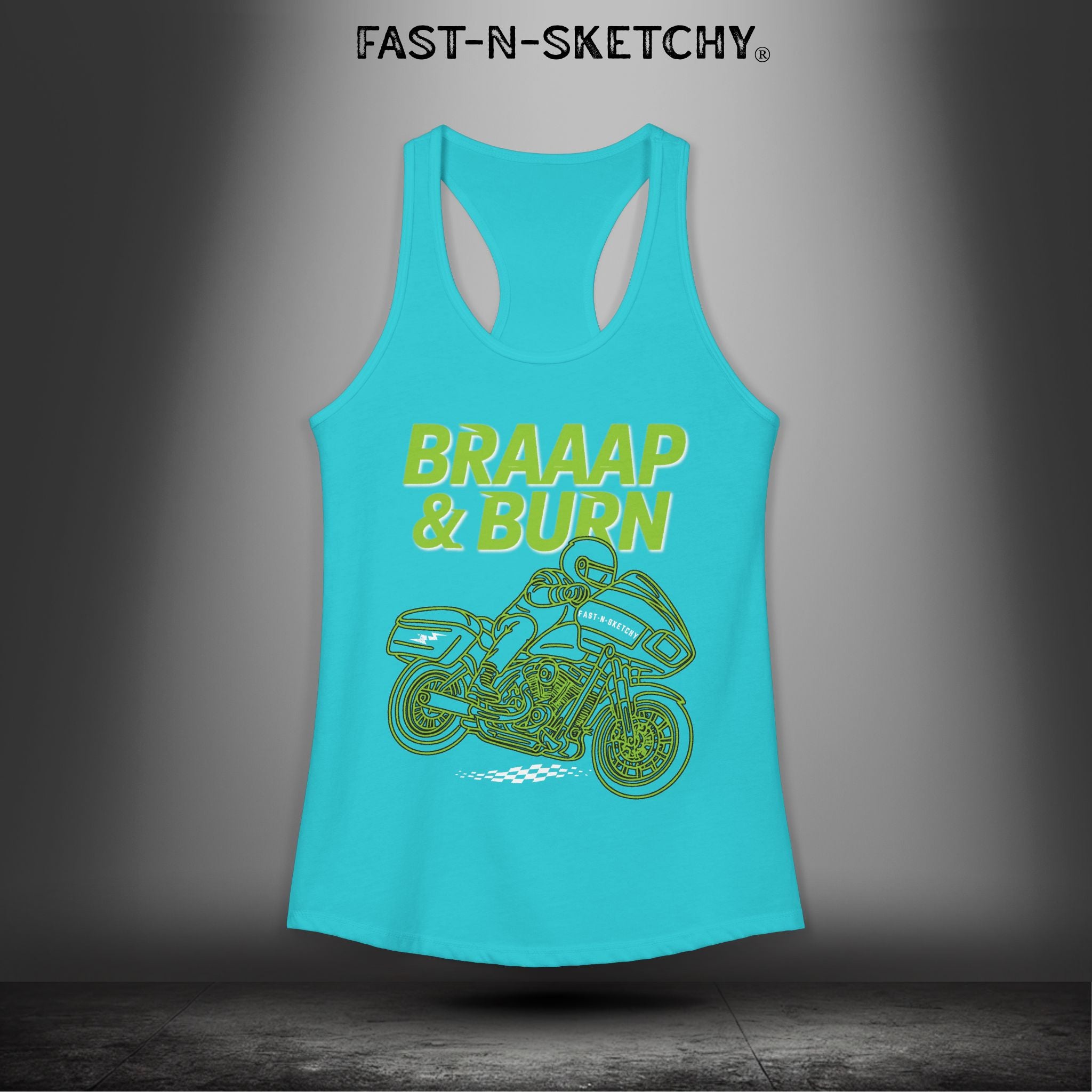 BRAAAP & BURN: Bagger Racing Biker Edition Razorback Tank
