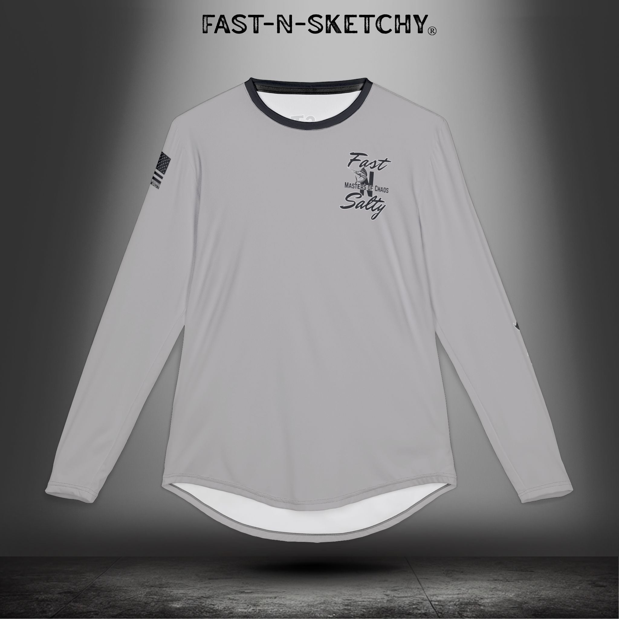 Fast-N-Salty UV Protection Long Sleeve Shirt - (Grey) Perfect for Outdoor Adventures and Fishing