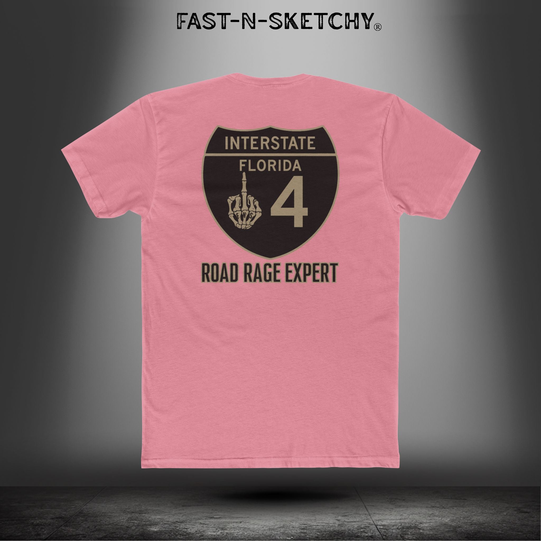 I-4 Road Rage Expert Florida (Black Sign) Premium Fitted Tee: Biker Edition Relaxed Classic Tee