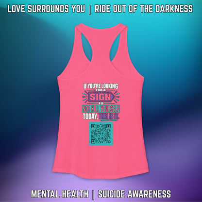 If You're Looking for a Sign.... QR Code Women's Ideal Racerback Tank - LSY