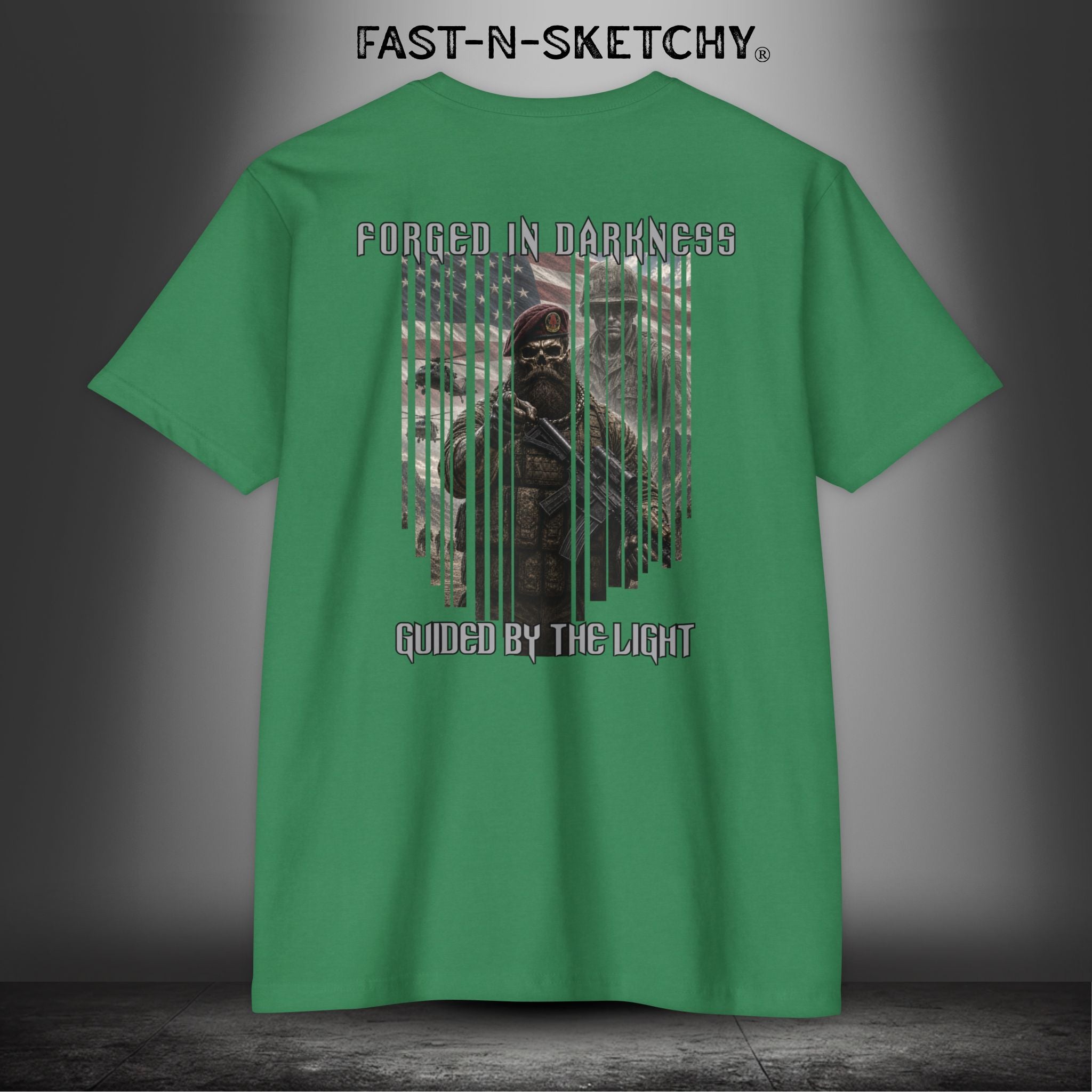 Forged in Darkness Military Edition — "Guided by the Light" Patriotic Tee
