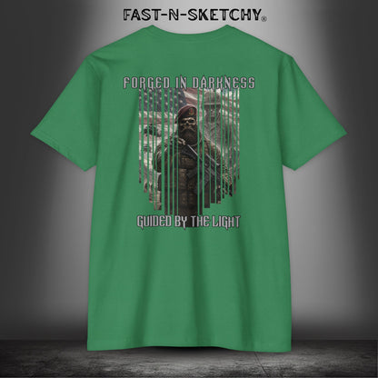 Forged in Darkness Military Edition — "Guided by the Light" Patriotic Tee