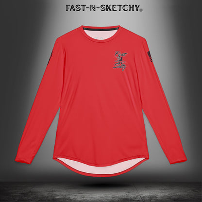 Fast-N-Salty UV Protection Long Sleeve Shirt - (Red) Perfect for Outdoor Adventures and Fishing