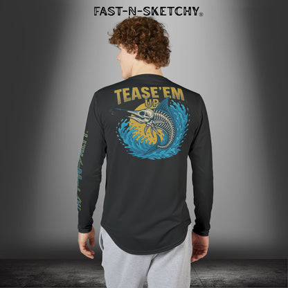 Tease 'Em Up: FAST-N-SALTY, FAST-N-SALTY: (Black) UV Protection Long Sleeve Shirt (Marlin) Perfect for Outdoor Adventures and Fishing