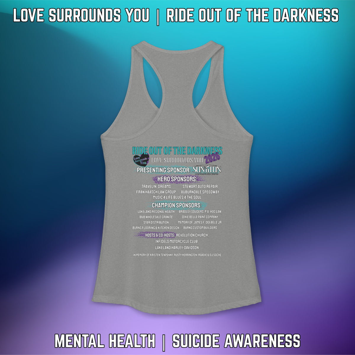 Ride Out of the Darkness 2026 Women's Racerback Tank - LSY