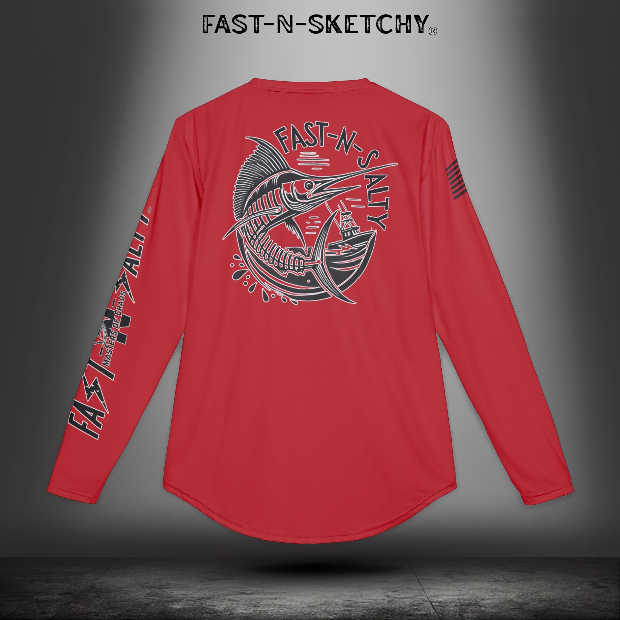 Fast-N-Salty UV Protection Long Sleeve Shirt - (Red)