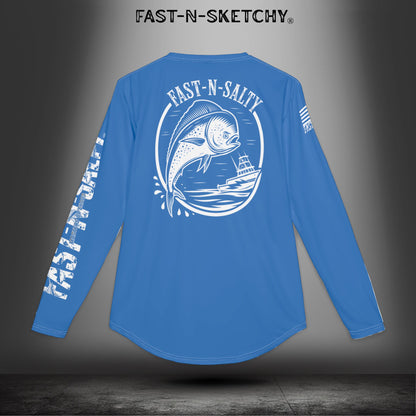 Mahi Mahi Fast-N-Salty Blue UV Protection Long Sleeve Shirt - Perfect for Outdoor Adventures and Fishing