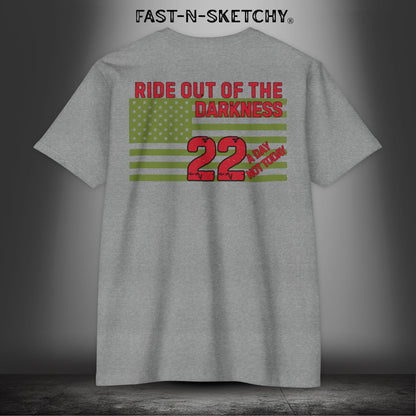 Military Edition Flag T-Shirt 22 a Day, Not Today | Sponor for Ride Out of the Darkness