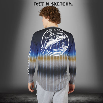 Bluefin Tuna Camo Fast-N-Salty UV Protection Long Sleeve Shirt