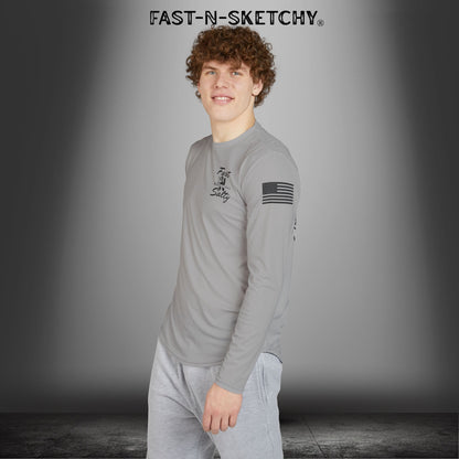 Fast-N-Salty UV Protection Long Sleeve Shirt - (Grey) Perfect for Outdoor Adventures and Fishing