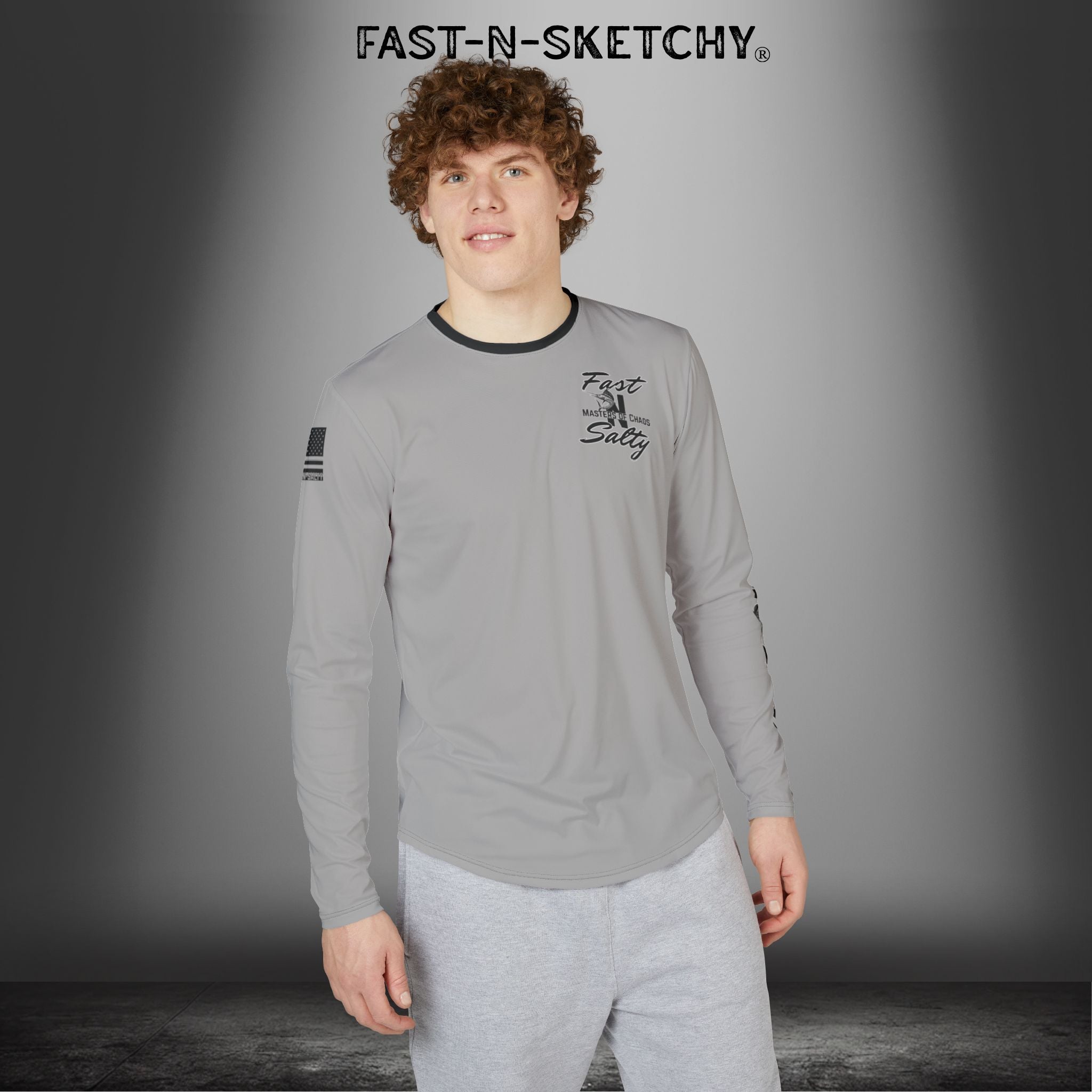 Fast-N-Salty UV Protection Long Sleeve Shirt - (Grey) Perfect for Outdoor Adventures and Fishing