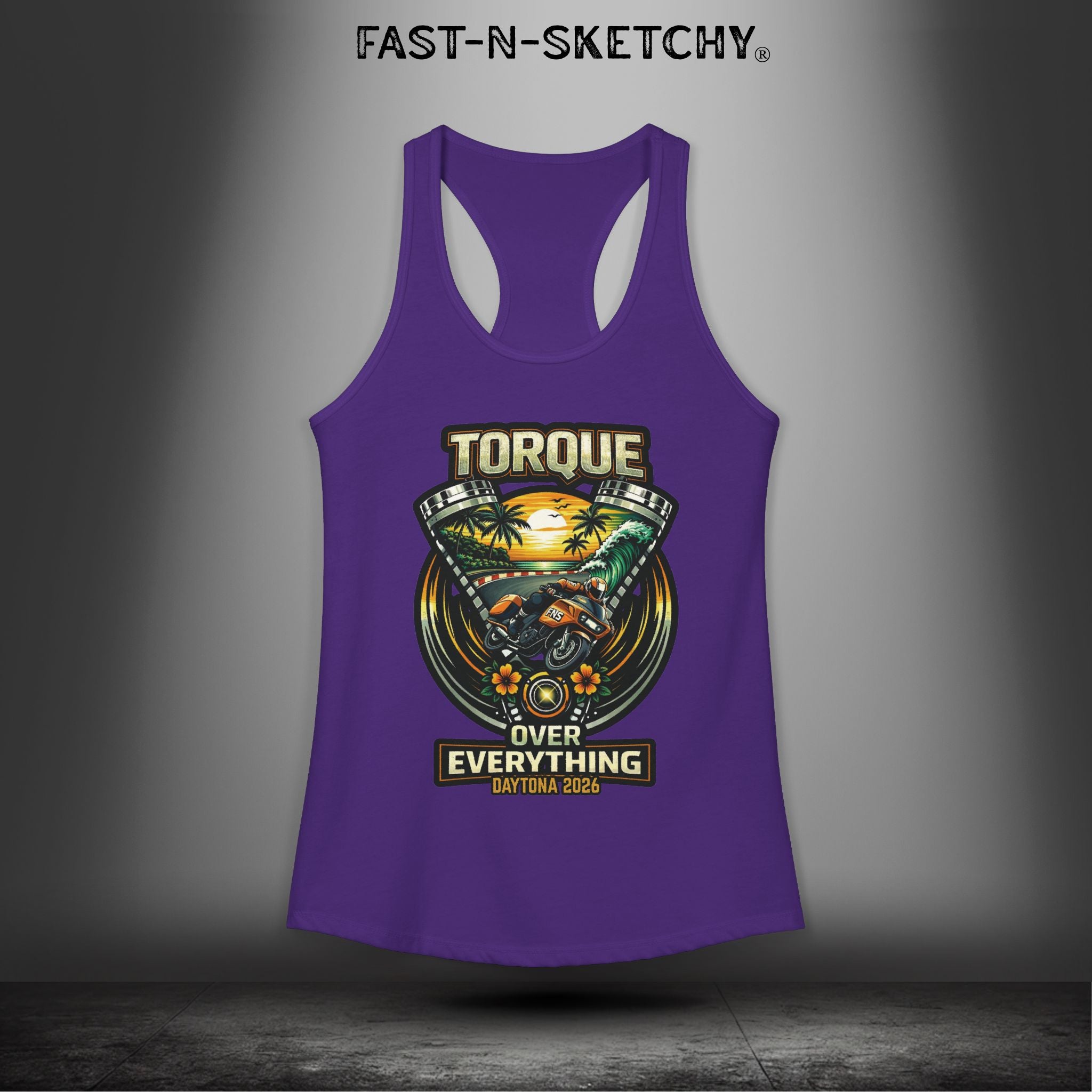 Torque Over Everything: Daytona Bike Week Bagger Racing Biker Edition Razorback Tank