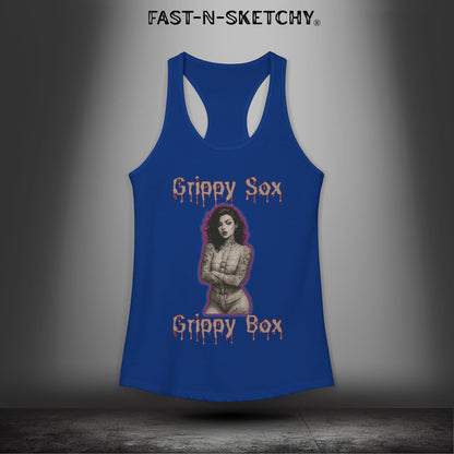 Grippy Sox Grippy Box: FAST-N-SKETCHY - Racerback Tank Top