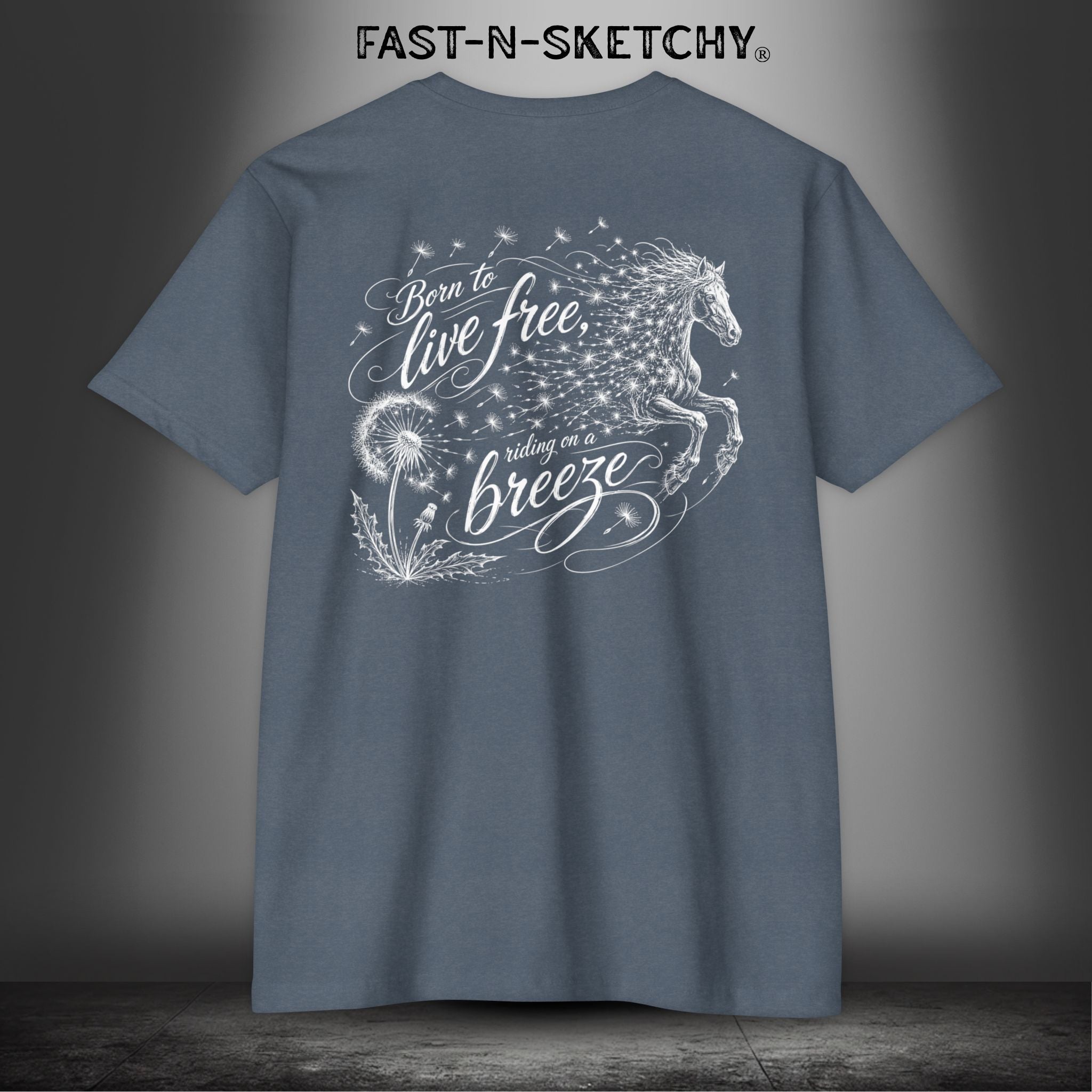 Dandelion: Born To Live Free, Riding on a Breeze - Rodeo Edition Premium Fitted Tee