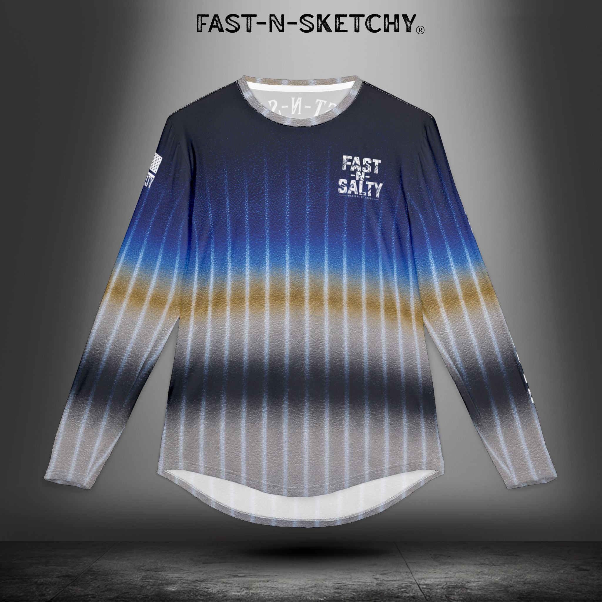 Bluefin Tuna Camo Fast-N-Salty UV Protection Long Sleeve Shirt