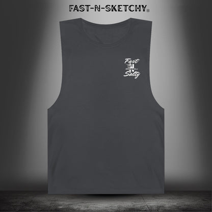 WE GREW HERE, YOU FLEW HERE, GO AWAY: Muscle Tank Top (Dark Colors)