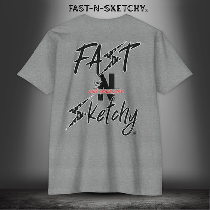 FAST-N-SKETCHY - T-shirt Classic Fit Crewneck - Next Level 6210 (Light Colors)