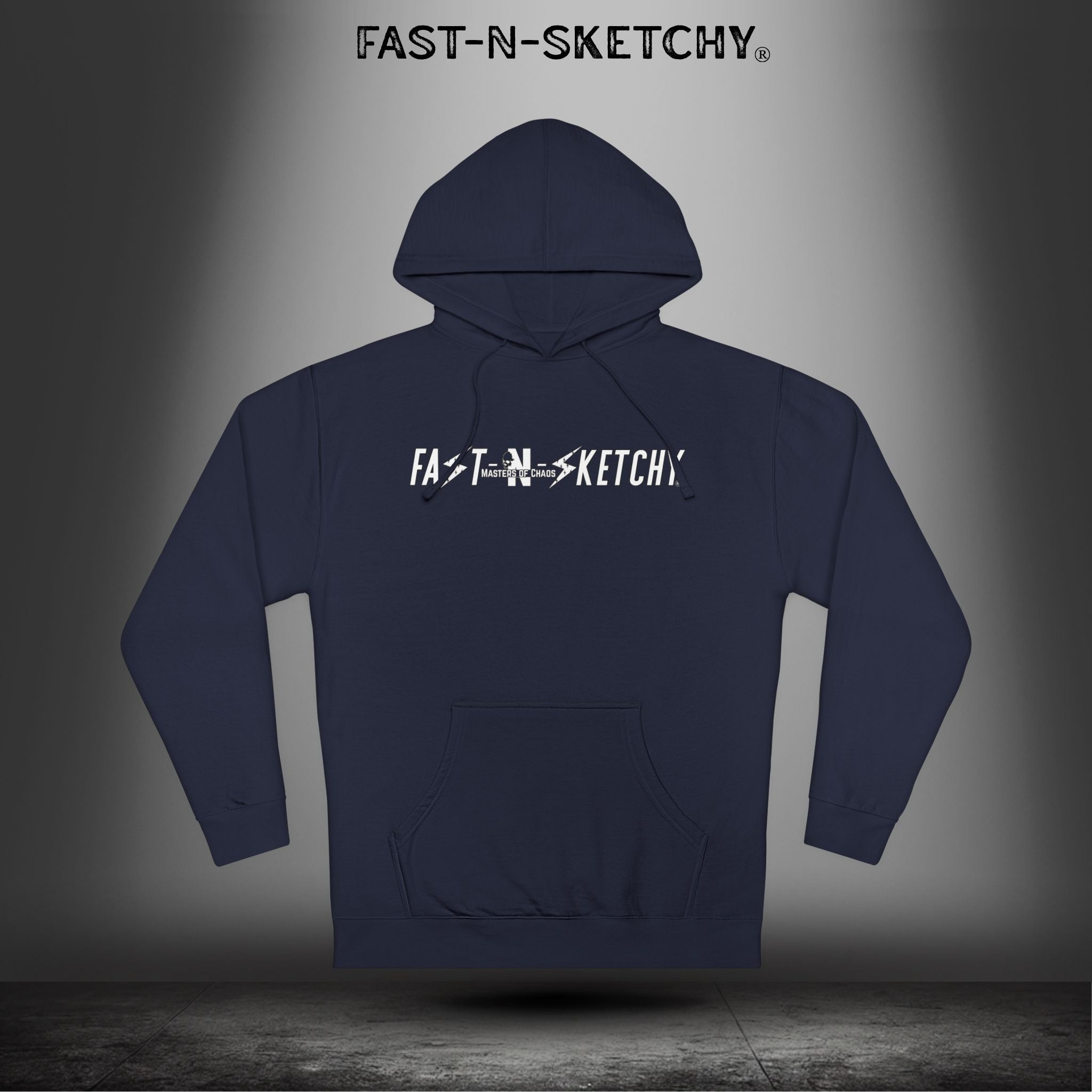 Fast-N-Sketchy Hoodie — Skull Lightning Logo "Live Your Life"