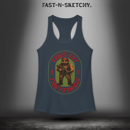 Porkchop, Thick Cut Thin Patience: Military Edition Racerback Tank