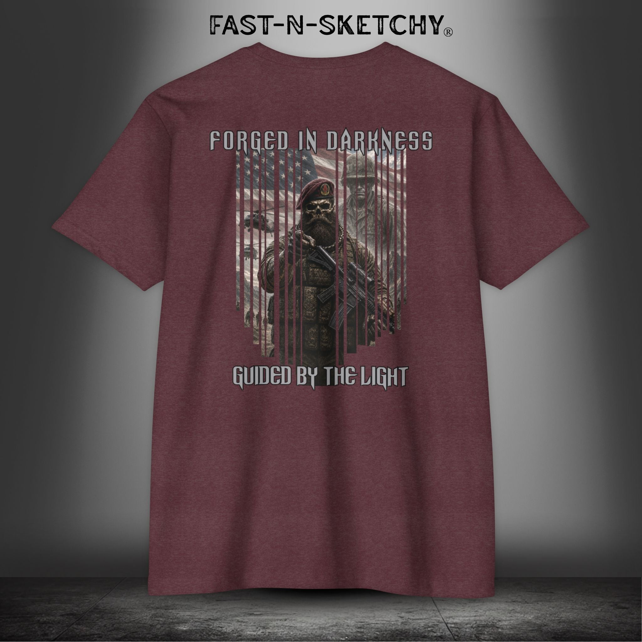 Forged in Darkness Military Edition — "Guided by the Light" Patriotic Tee