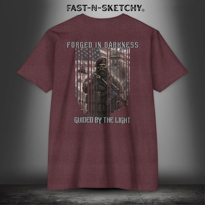 Forged in Darkness Military Edition — "Guided by the Light" Patriotic Tee