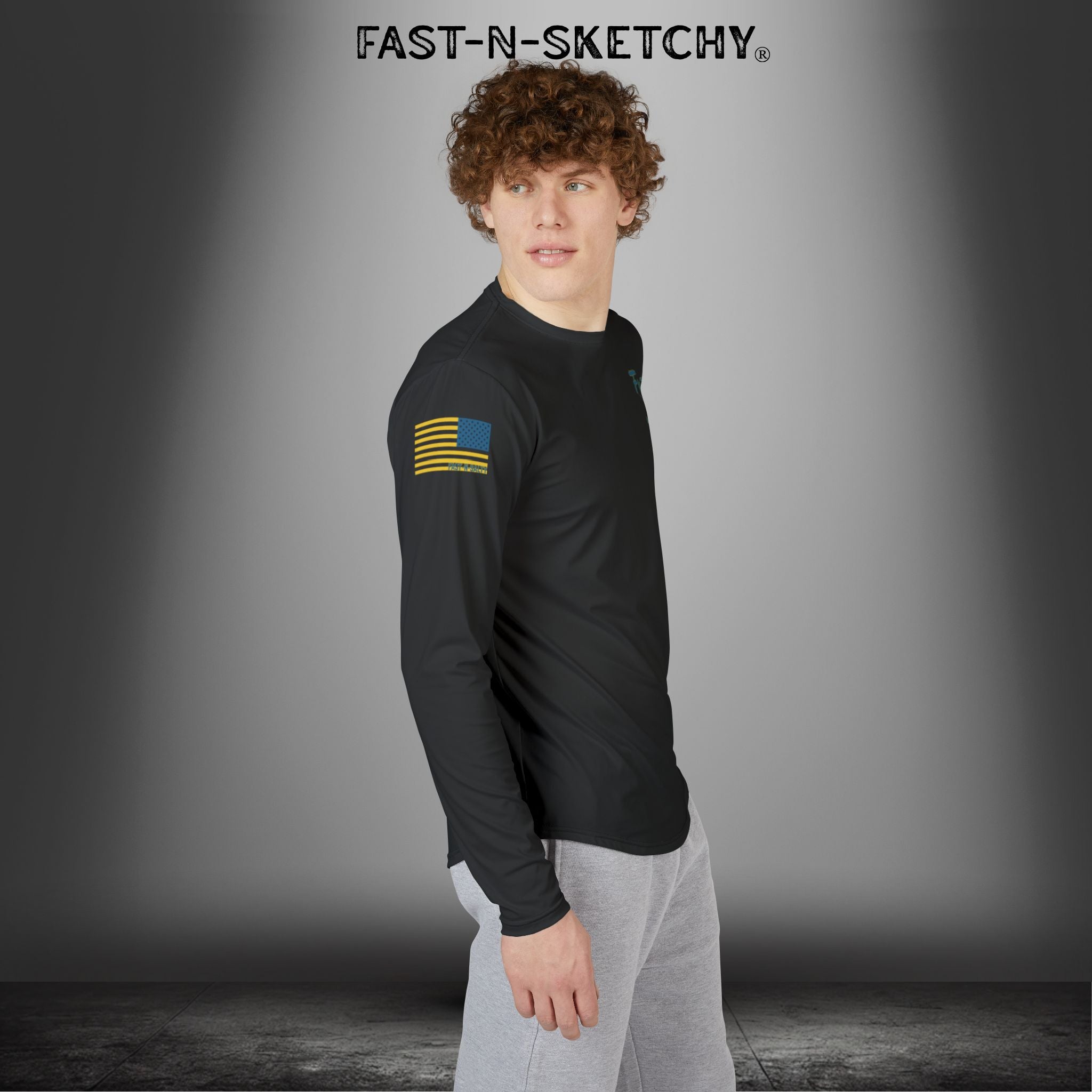 Tease 'Em Up: FAST-N-SALTY, FAST-N-SALTY: (Black) UV Protection Long Sleeve Shirt (Marlin) Perfect for Outdoor Adventures and Fishing
