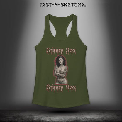 Grippy Sox Grippy Box: FAST-N-SKETCHY - Racerback Tank Top