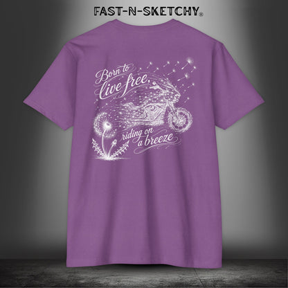 Dandelion: Born To Live Free, Riding on a Breeze - Biker Edition Premium Fitted Tee