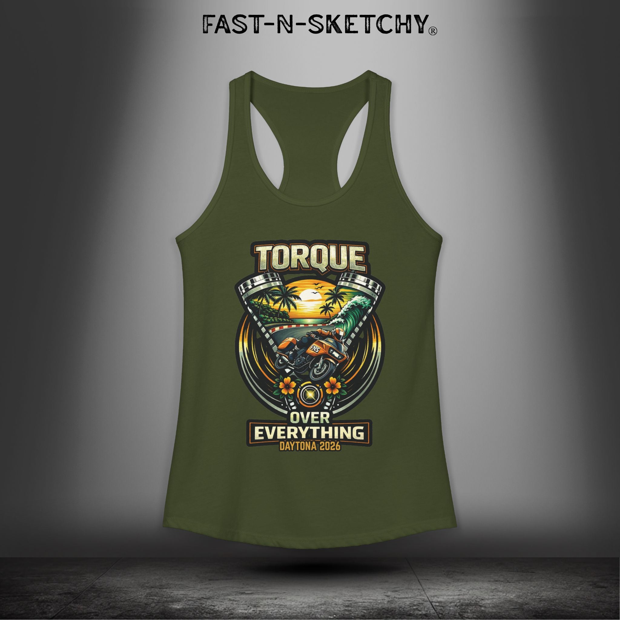 Torque Over Everything: Daytona Bike Week Bagger Racing Biker Edition Razorback Tank