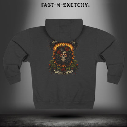 Grow Towards the Sun, Bloom Forever: Zip Hoodie