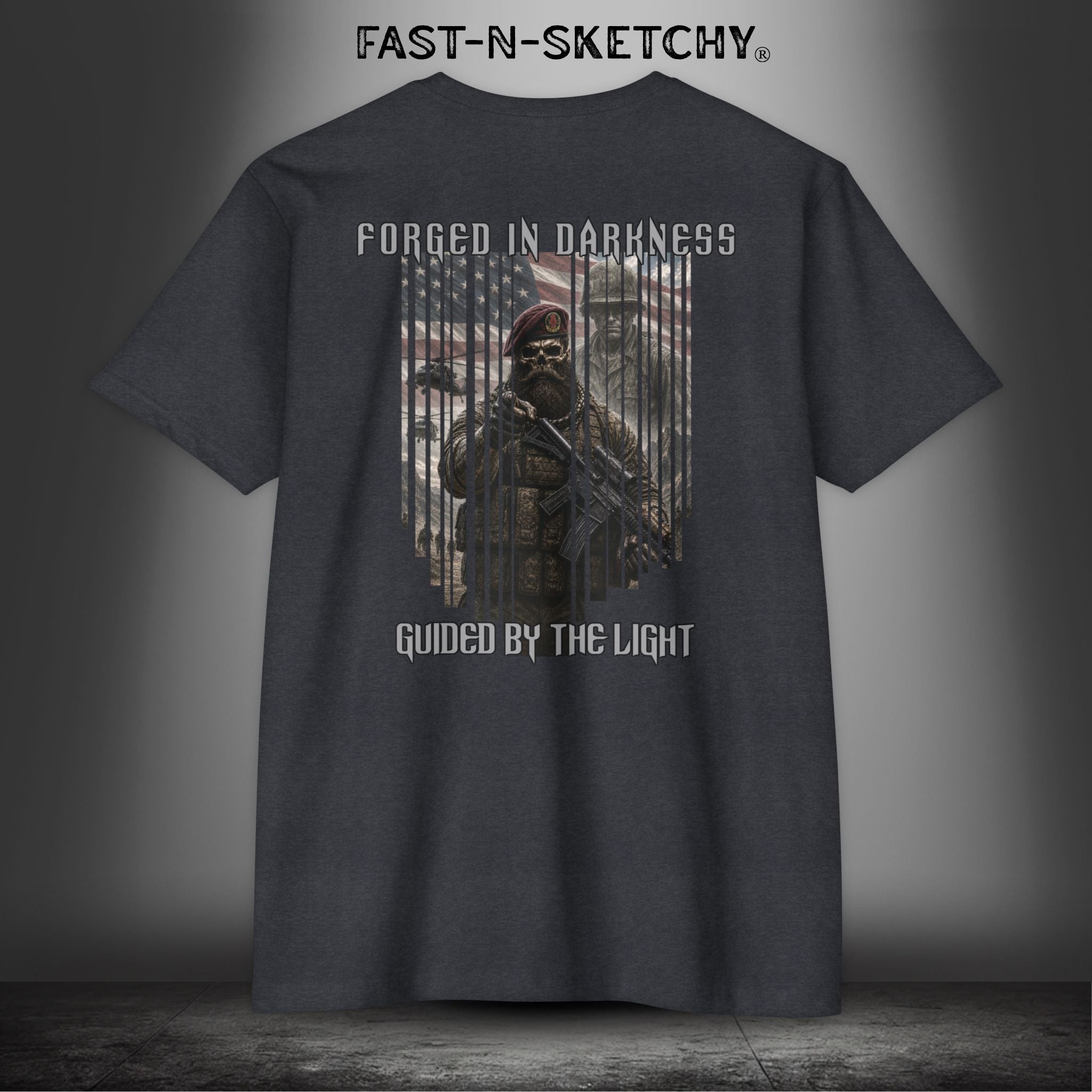 Forged in Darkness Military Edition — "Guided by the Light" Patriotic Tee
