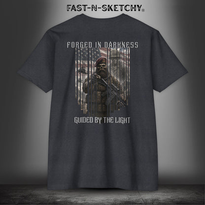 Forged in Darkness Military Edition — "Guided by the Light" Patriotic Tee