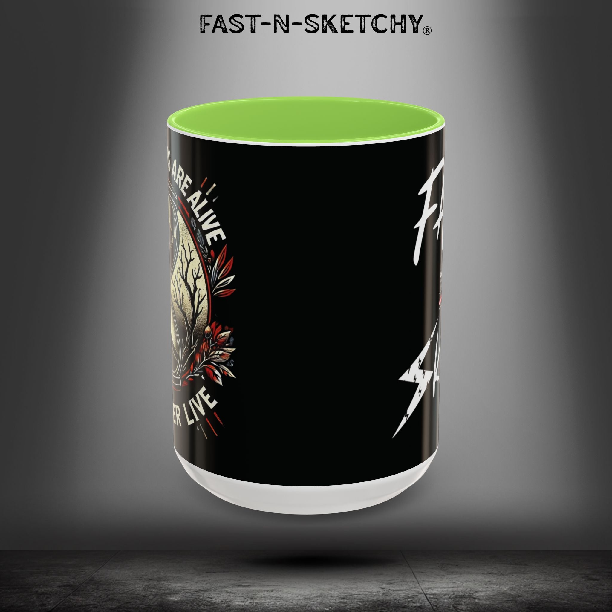 Mugs - MOST HUMANS ARE ALIVE BUT NEVER LIVE - FAST-N-SKETCHY®