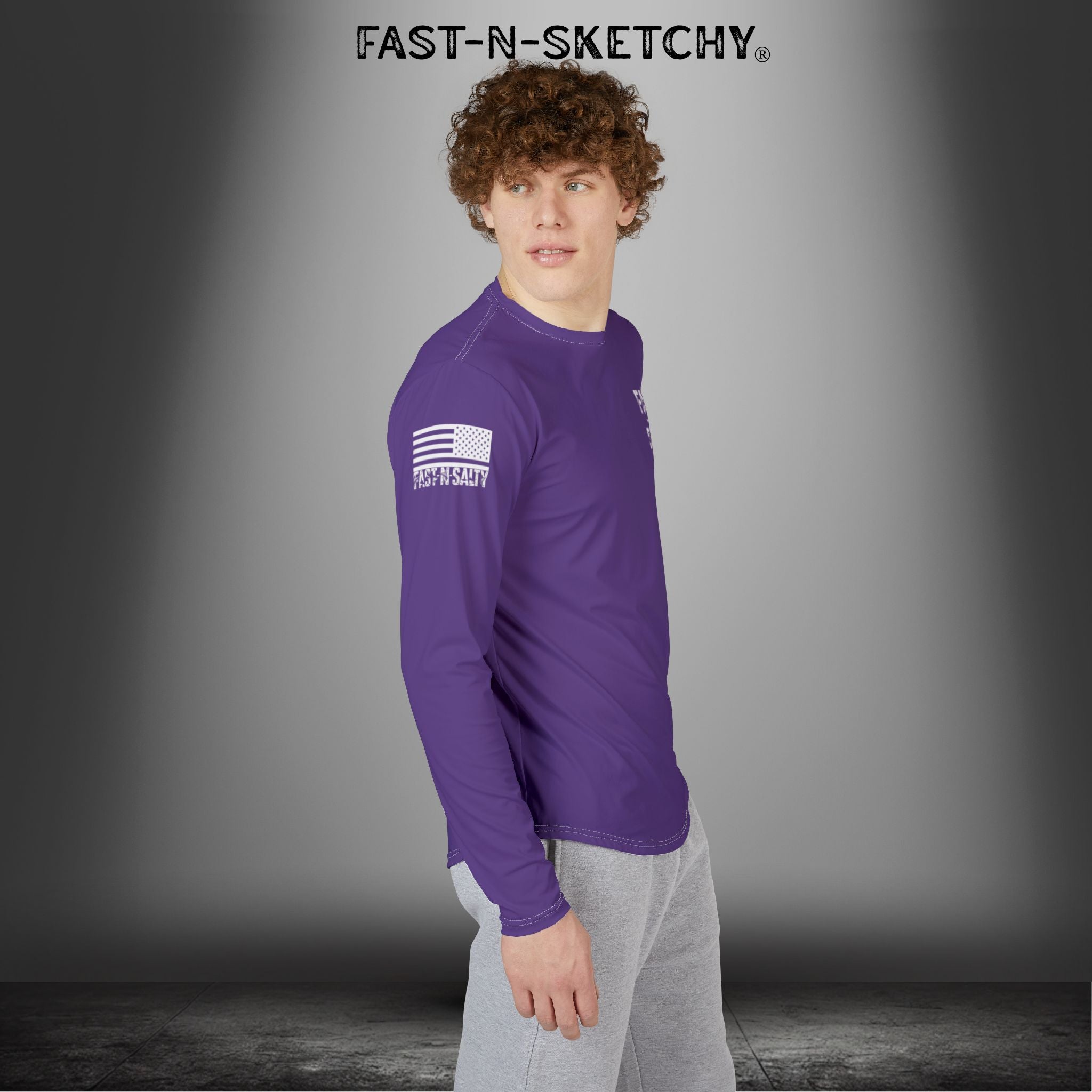 Mahi Mahi Fast-N-Salty Purple UV Protection Long Sleeve Shirt - Perfect for Outdoor Adventures and Fishing