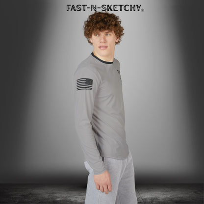 Fast-N-Salty UV Protection Long Sleeve Shirt - (Grey) Perfect for Outdoor Adventures and Fishing