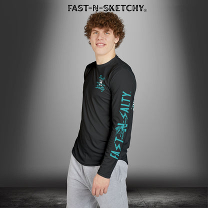 Fast-N-Salty UV Protection Long Sleeve Shirt - (Black) Perfect for Outdoor Adventures and Fishing