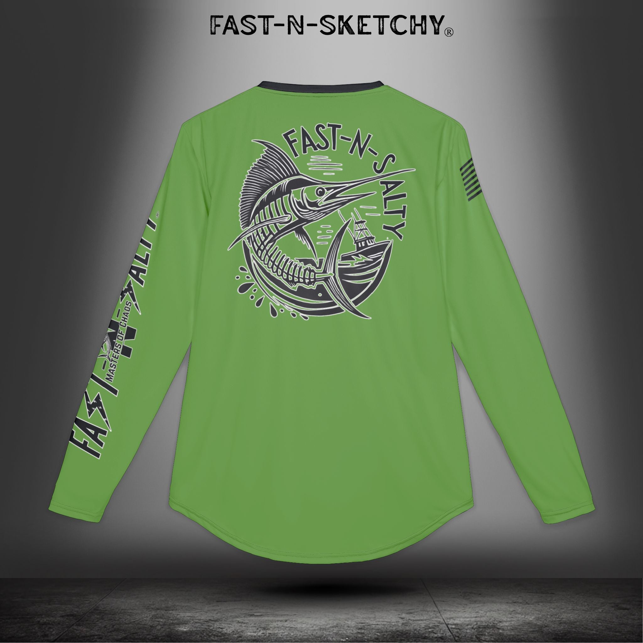 Fast-N-Salty UV Protection Long Sleeve Shirt - (Green) Perfect for Outdoor Adventures and Fishing
