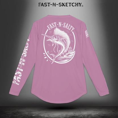 Sailfish Fast-N-Salty Pink UV Protection Long Sleeve Shirt - Perfect for Outdoor Adventures and Fishing
