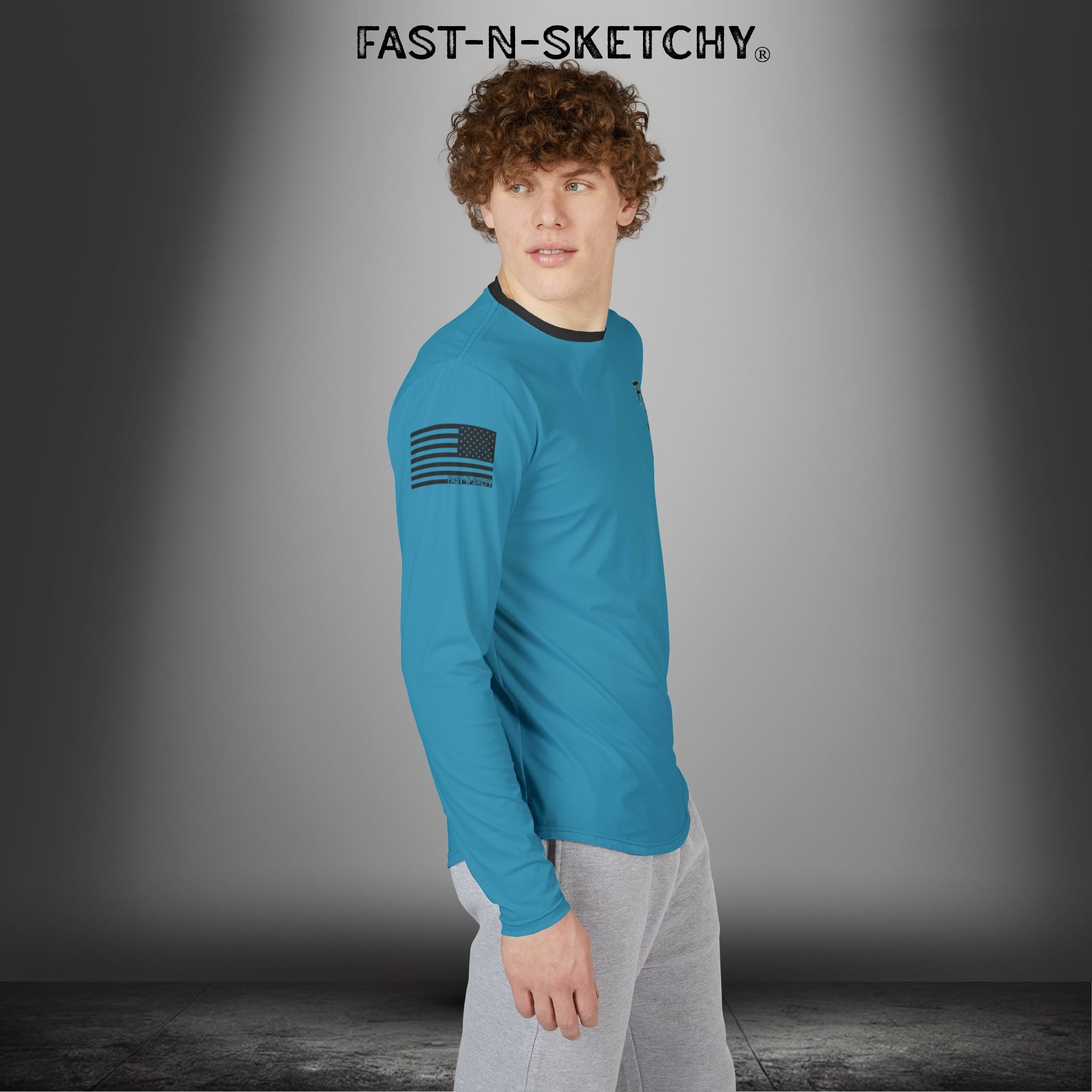 Fast-N-Salty UV Protection Long Sleeve Shirt - (Blue) Perfect for Outdoor Adventures and Fishing