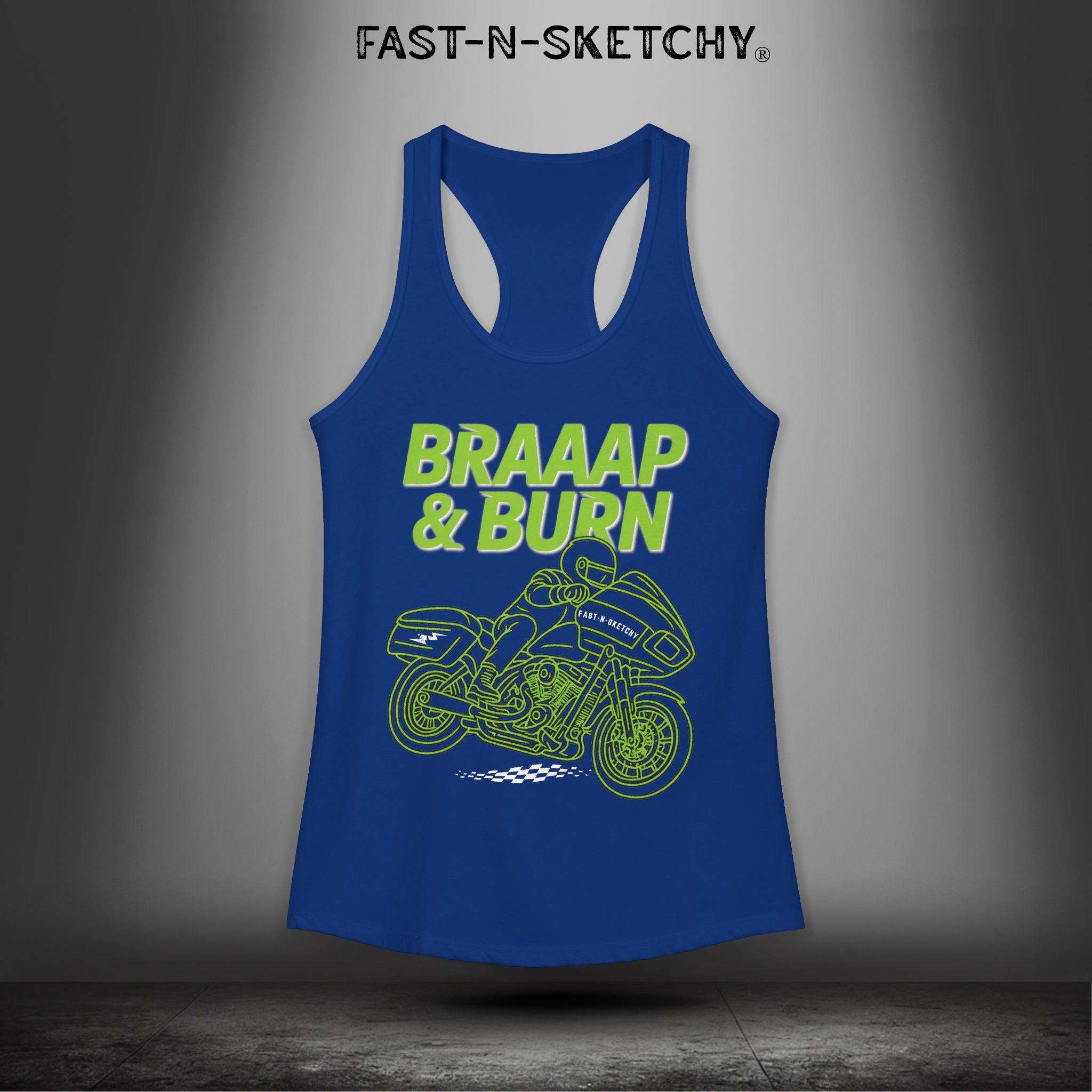BRAAAP & BURN: Bagger Racing Biker Edition Razorback Tank