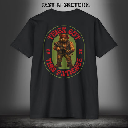 Porkchop, Thick Cut Thin Patience: Military Edition Premium Fitted Tee