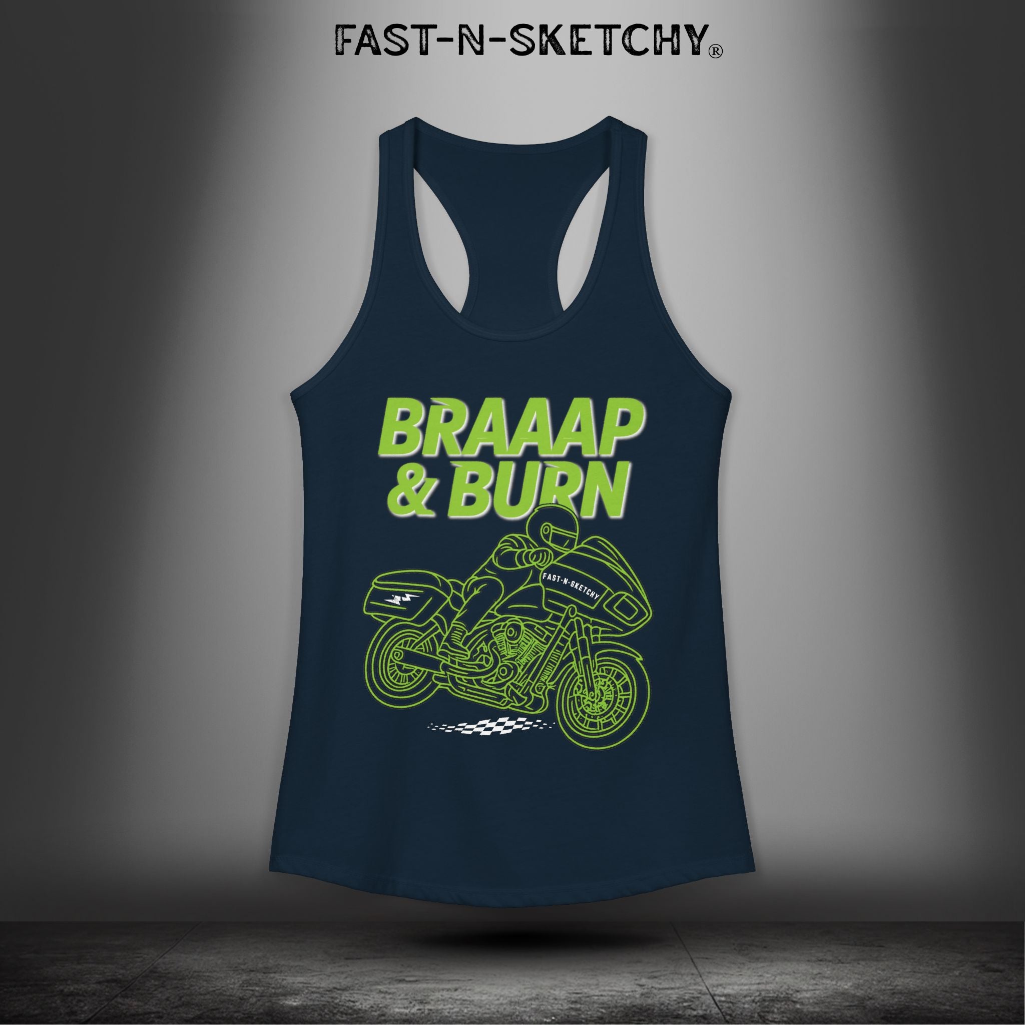 BRAAAP & BURN: Bagger Racing Biker Edition Razorback Tank