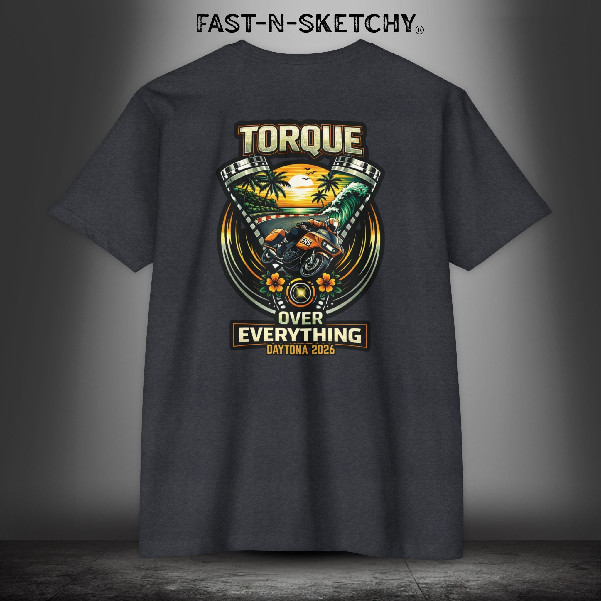 Torque Over Everything: Daytona Bike Week Bagger Racing Biker Edition Premium Tee (White/Light Colors)