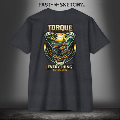 Torque Over Everything: Daytona Bike Week Bagger Racing Biker Edition Premium Tee (White/Light Colors)