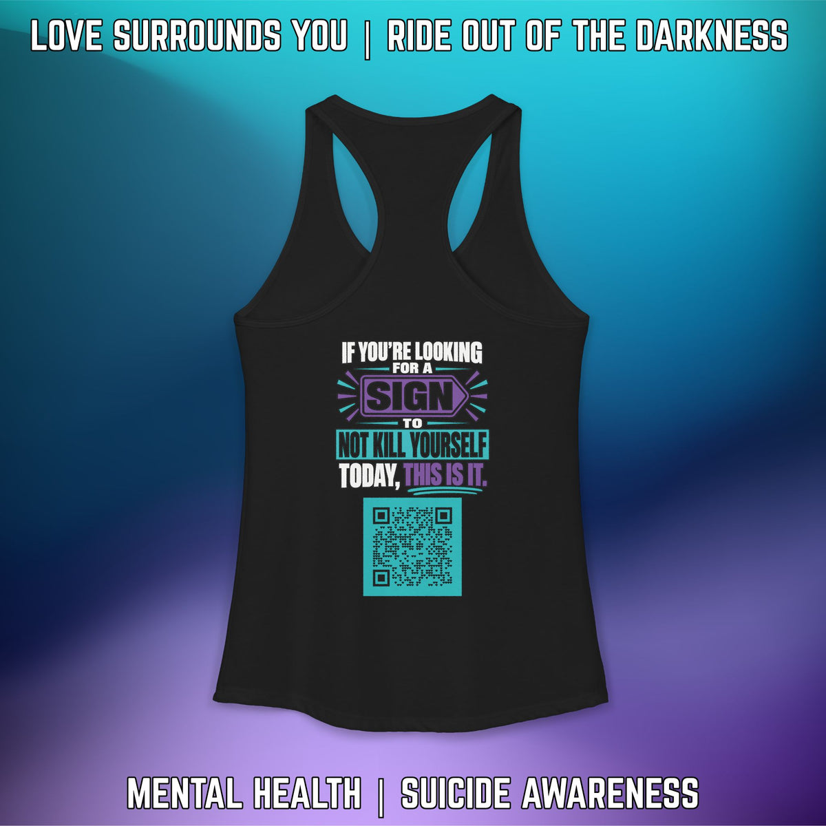 If You're Looking for a Sign.... QR Code Women's Ideal Racerback Tank - LSY